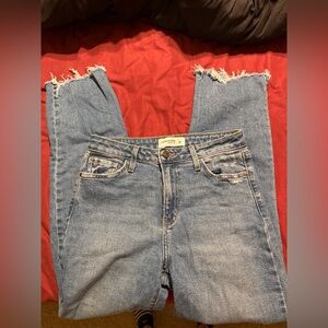 Just Black Frayed Hem Blue Jeans